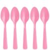 20 cuillères en plastique rose pâle