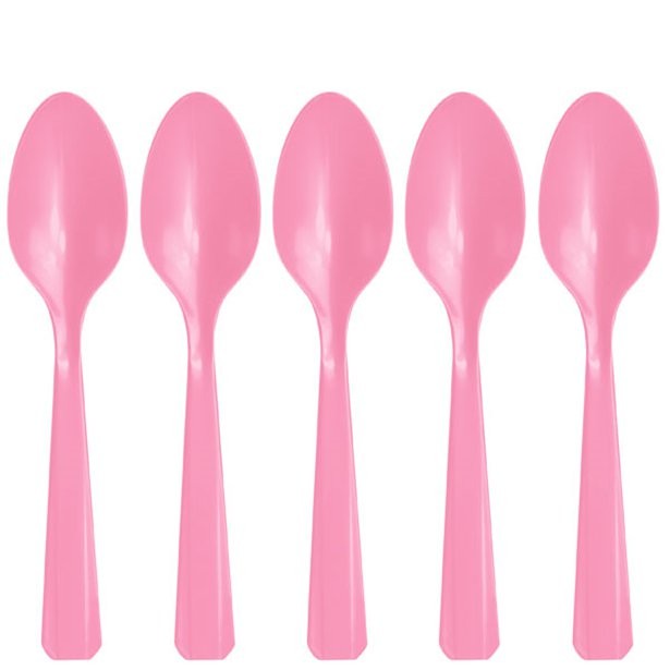 20 cuillères en plastique rose pâle 20 cuillères en plastique rose pâle