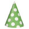 Chapeaux pointus vert à pois blanc