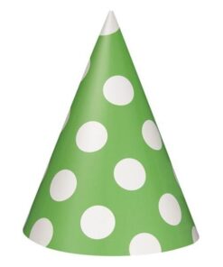 Chapeaux pointus vert à pois blanc