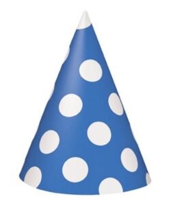 Chapeaux pointus bleu à pois blanc