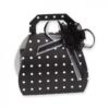 Boîte à dragées sac à main, noir blanc pois