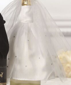 Habillage bouteille mariage la mariée robe blanche