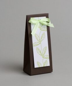 10 Pochette à dragées nature eco chic marron vert