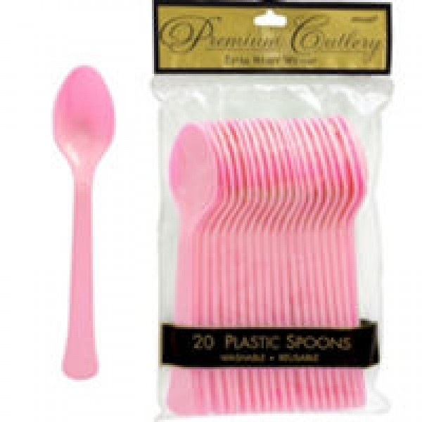 20 cuillères en plastique rose pâle 20 cuillères en plastique rose pâle