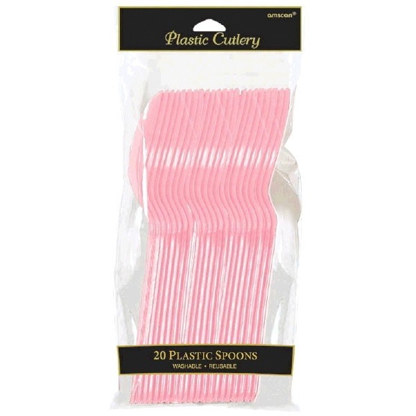 20 cuillères en plastique rose pâle 20 cuillères en plastique rose pâle