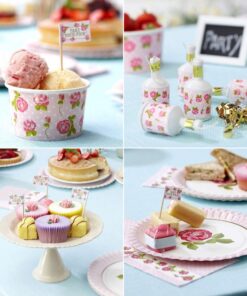 8 pot bonbons vintage shabby liberty rose