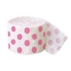 Guirlande papier crepon pois rose pale