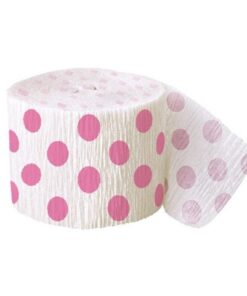 Guirlande papier crepon pois rose pale