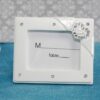 Petit cadre photo blanc coeur diamant strass