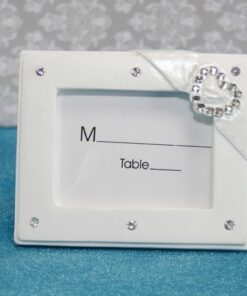 Petit cadre photo blanc coeur diamant strass
