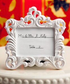 Cadre baroque blanc marque place mariage