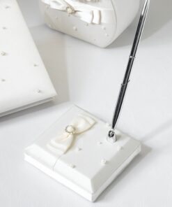 Porte stylo mariage perles, ivoire