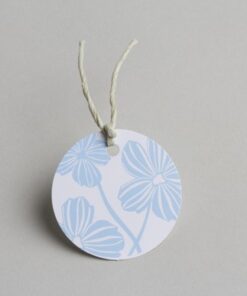 Etiquettes fleurs bleues, nominette mariage