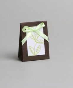 10 Mini pochon à dragées nature eco chic vert marron