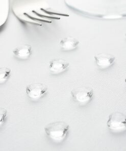 Confettis perles diamant coeur transparent 12mm