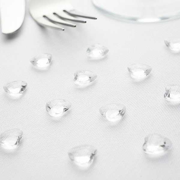 Confettis perles diamant coeur transparent 12mm Confettis perles diamant coeur transparent 12mm