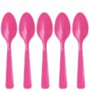 20 cuillères en plastique rose fuchsia vif
