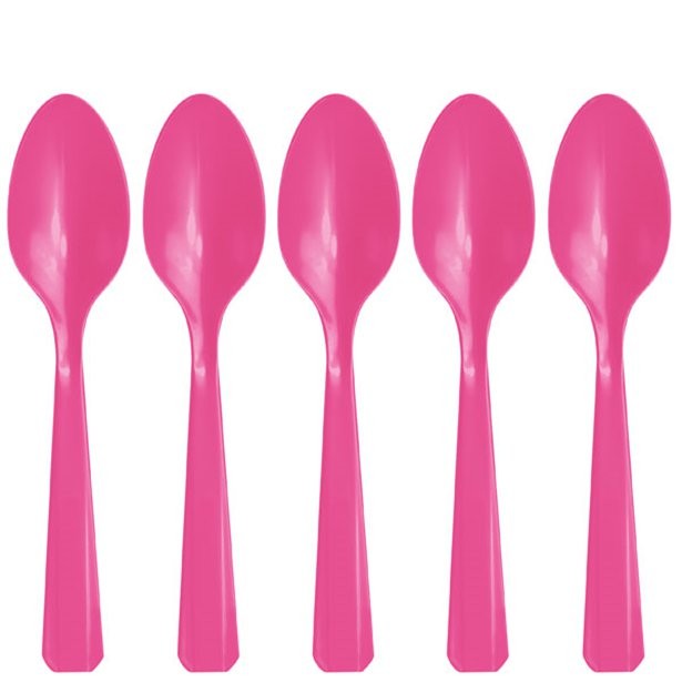 20 cuillères en plastique rose fuchsia vif 20 cuillères en plastique rose fuchsia vif