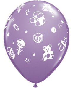 Ballons Baby Shower Lilas (x 5)