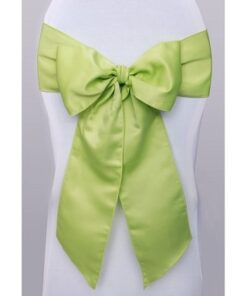 10 noeud de chaise vert anis tissu satin