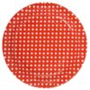 10 assiettes carton rouge pois blanc