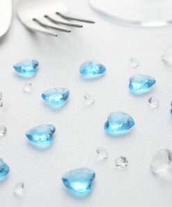 Confettis perles diamant coeur bleu turquoise