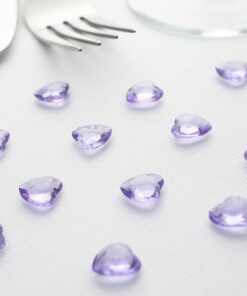 Confettis perles diamant coeur, lilas