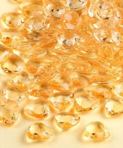Confettis perles diamant coeur or jaune