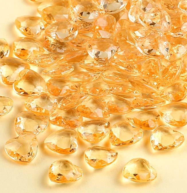 Confettis perles diamant coeur or jaune Confettis perles diamant coeur or jaune