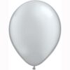 5 ballons latex gris argent silver uni qualatex