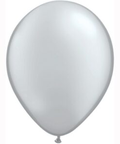 5 ballons latex gris argent silver uni qualatex