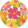 8 grandes assiettes carton deco exotique fleurs tropicales