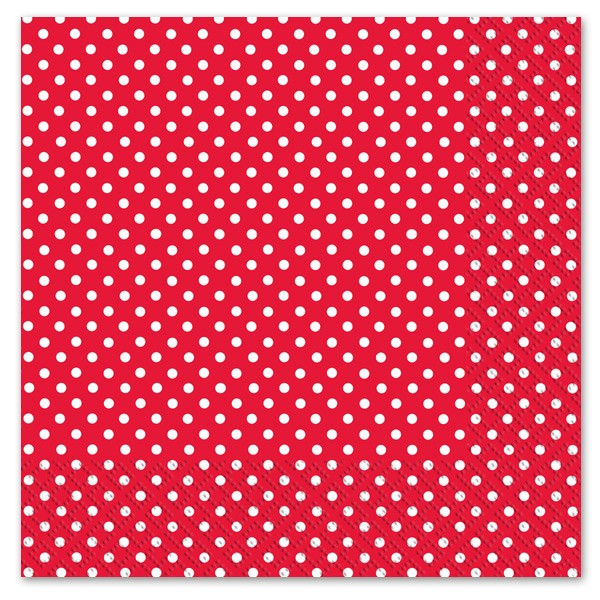 Serviettes papier rouge motif pois (x 20) Serviettes papier rouge motif pois (x 20)