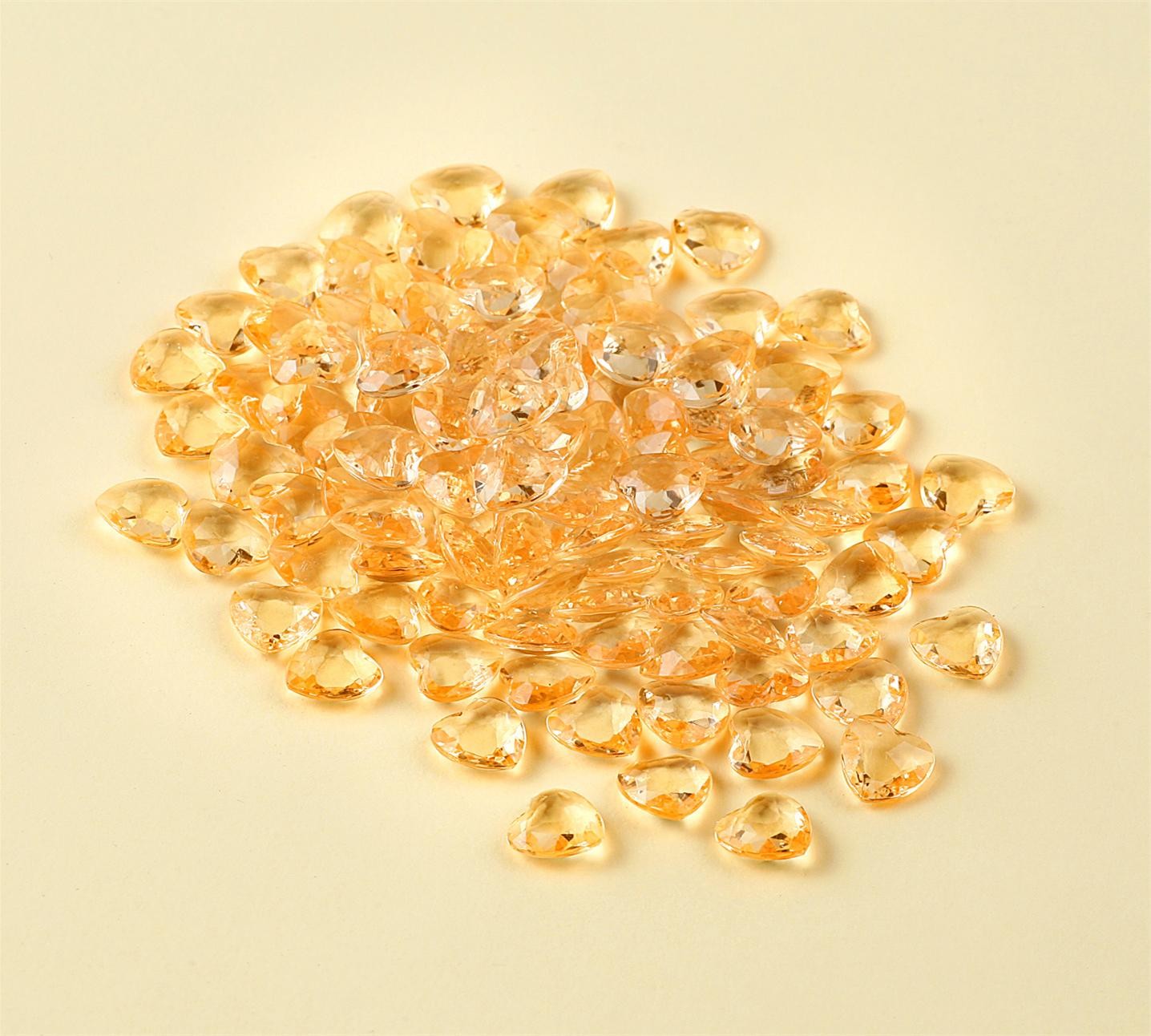 Confettis perles diamant coeur or jaune Confettis perles diamant coeur or jaune