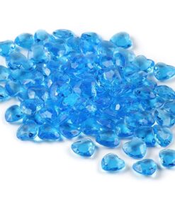 Confettis perles diamant coeur bleu turquoise