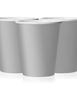 8 gobelets carton gris argent
