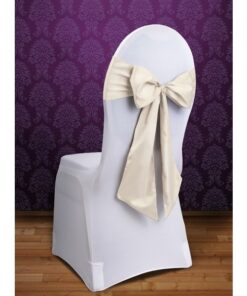 10 tissu satin noeud de chaise creme ivoire