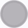 8 grandes assiettes carton gris argent 23cm