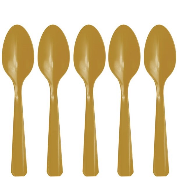 20 cuillères en plastique doré OR lumineux 20 cuillères en plastique doré OR lumineux