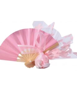Mini éventail papier rose pâle
