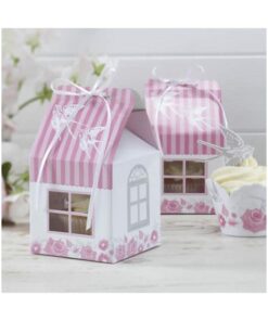 Maisonette boîtes à gâteaux maison rose