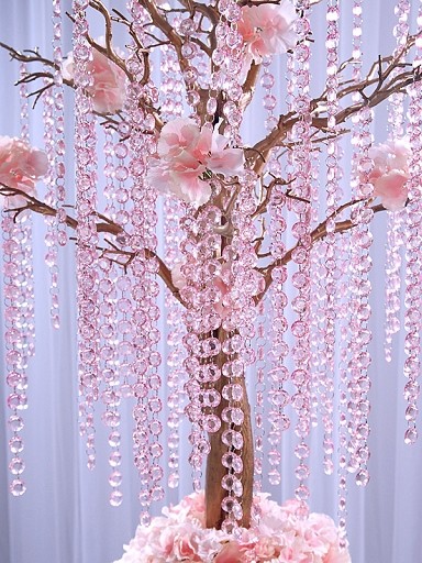 Guirlande de perles diamant cristal rose 1M Guirlande de perles diamant cristal rose 1M