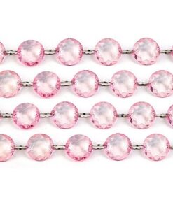 Guirlande de perles diamant cristal rose 1M