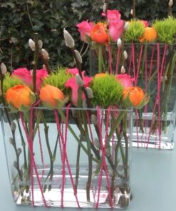 Location vase rectangle pour compo florale table d'honneur mariage