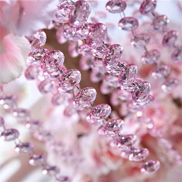 Guirlande de perles diamant cristal rose 1M Guirlande de perles diamant cristal rose 1M