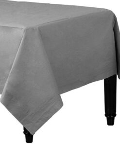 Nappe unie en papier gris argent