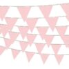 Banderole fanions pois rose bébé