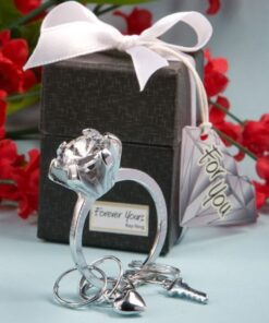 Porte clés bague solitaire cadeau invité mariage