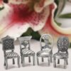 Marque place chaise miniature metal argent